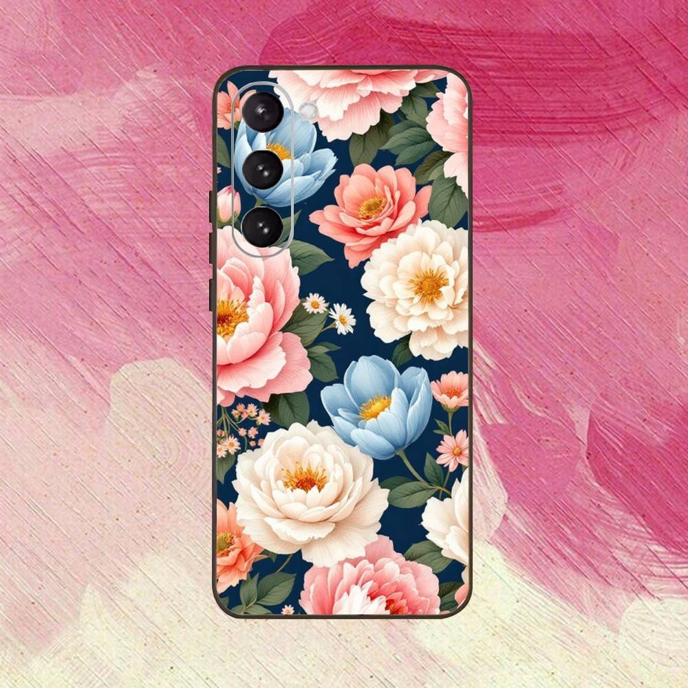 Floral Plant Pattern  Phone Case For Samsung Galaxy A73,A72,A71,A70,A53,A52,A51,Others Soft Black Cover
