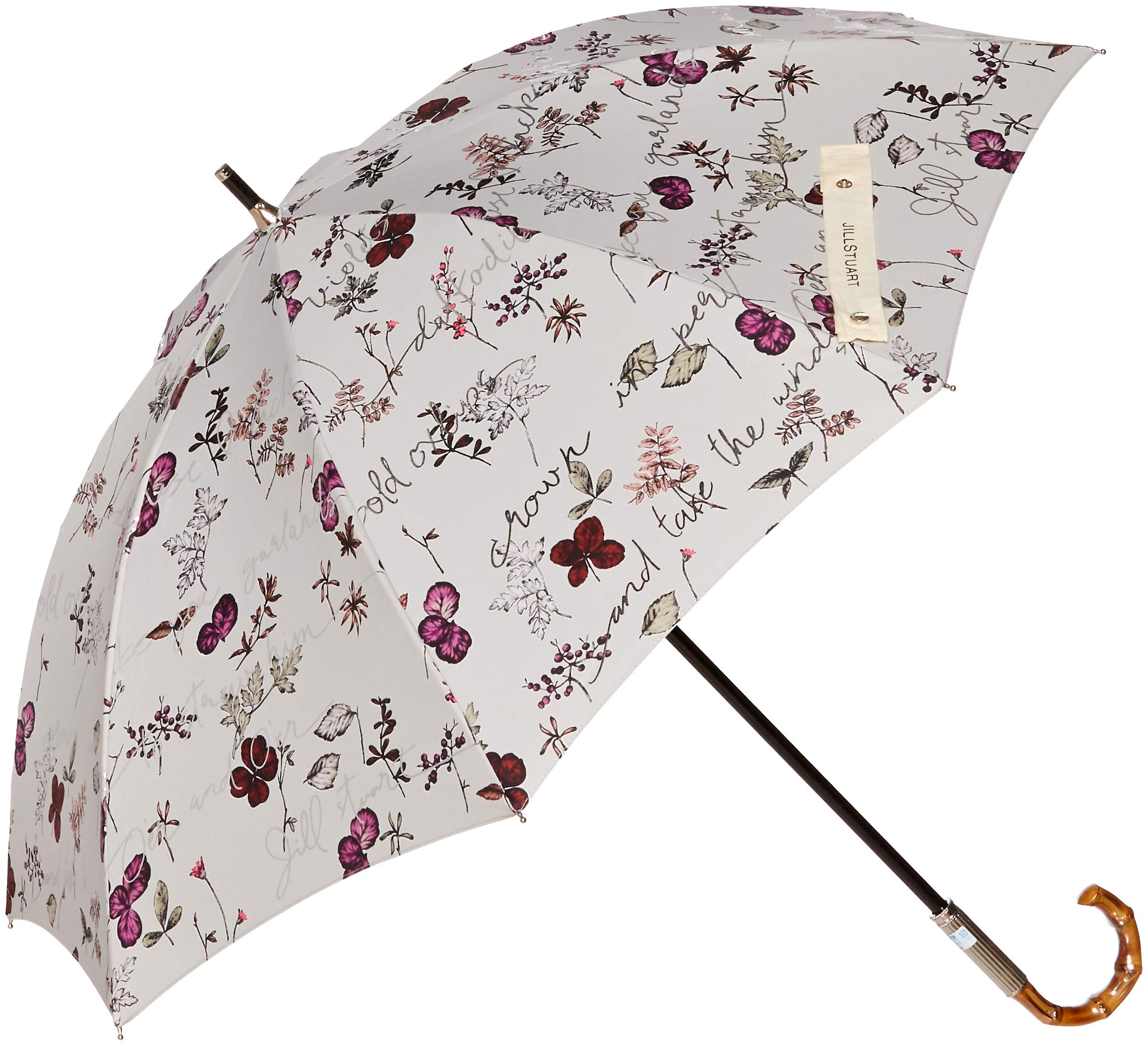 

AURORA Зонт-слайдер с ботаническим принтом, длинный, для легкого дождя, 47 см, слайдер, короткий [JILLSTUART] JI-23015-15 (тиснение фольгой) 1-ступенчатые УФ/светоблокирующие женские,