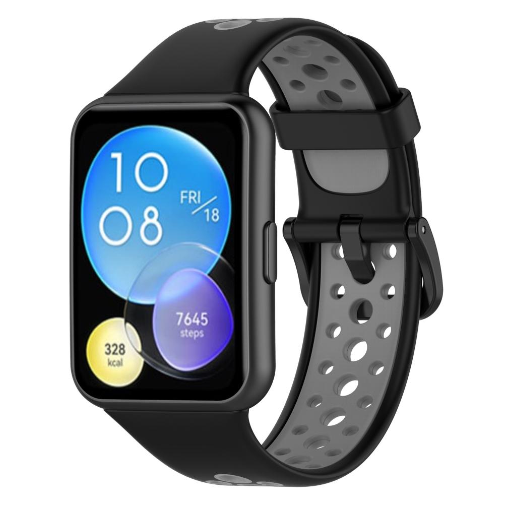 Сменные ремешки, совместимые с HUAWEI Watch FIT2, дышащие силиконовые ремешки, двухцветные