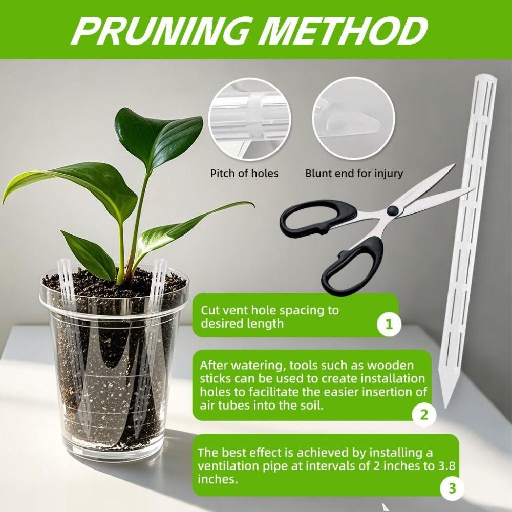 10Pcs Universal Plant Root Ventilation Pipe Breathable Root Rot-resistant Flower Pot Ventilation Pipe Reusable Transparent