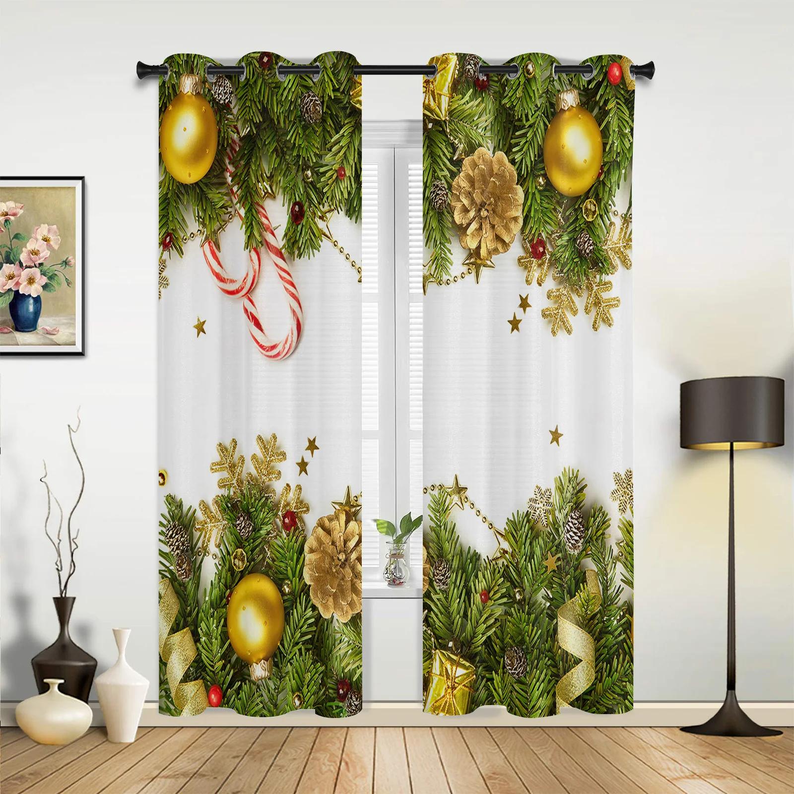 

Рождественская комната Рождественская елка камин шторы для спальни гостиная шторы кухня детские окна занавески домашний декор 135W x 60H(cm) x1