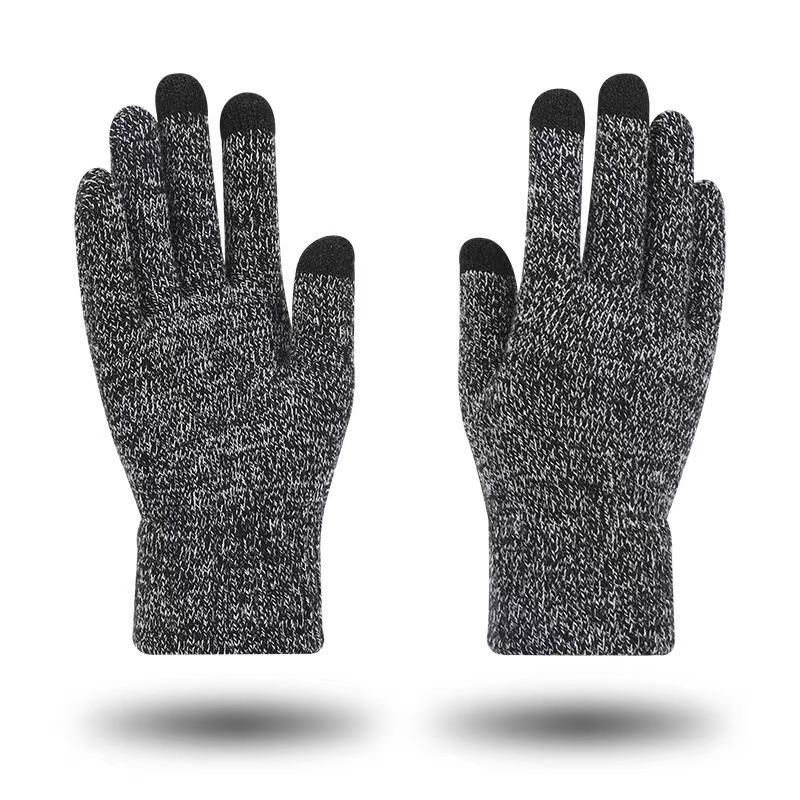 New Winter Men Knitted Gloves Touchscreen High Quality Male Mitten Thicken Warm Wool Cashmere Solid Women Business Gloves Autumn
