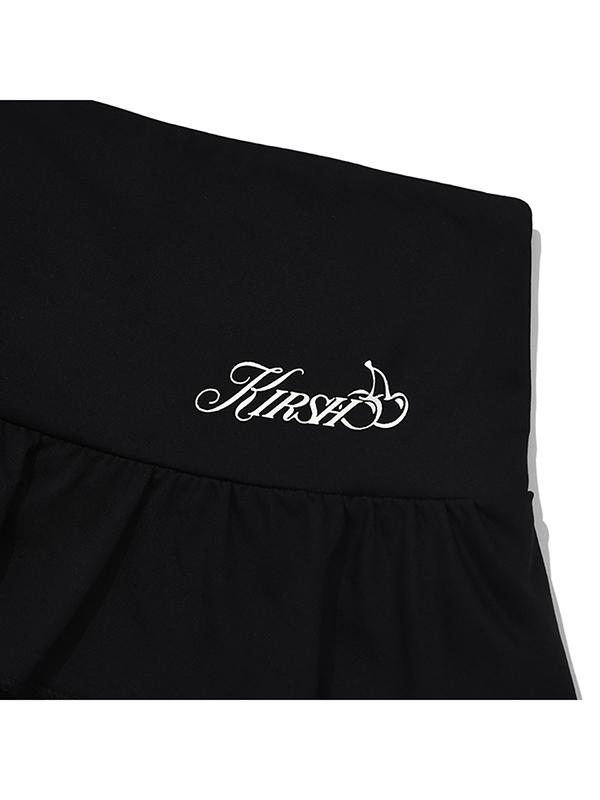 KIRSH Tiered Pleated Mini Skirt [Black]
