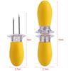 8 Pcs Easy Clean Rustless Steel Corn Fork Anti Scald Sturdy Fruit Fork Smooth Resin Food Fork Home Tableware