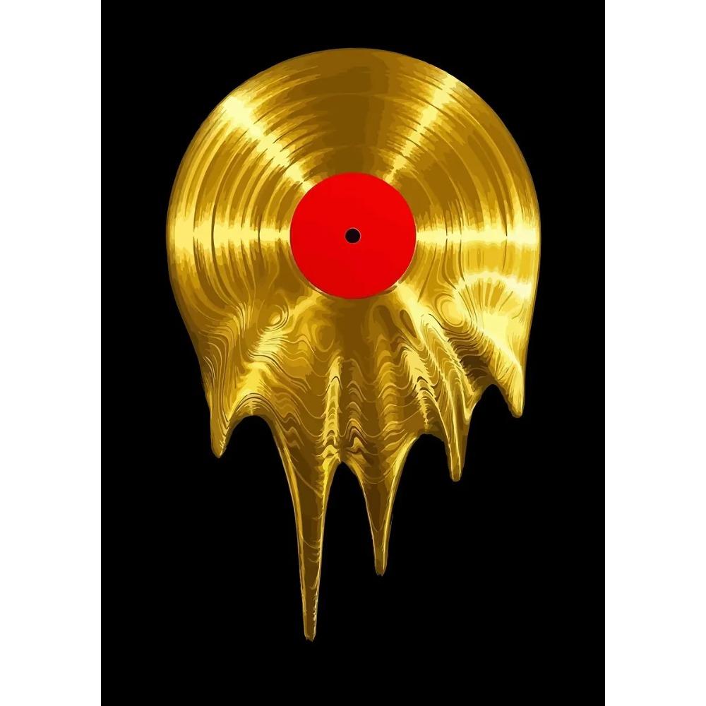 Classic Pop Golden Vinyl Record Cassette Tape Poster Music Modern Prints Canvas Painting Wall Art Picture Home Living Room Decor