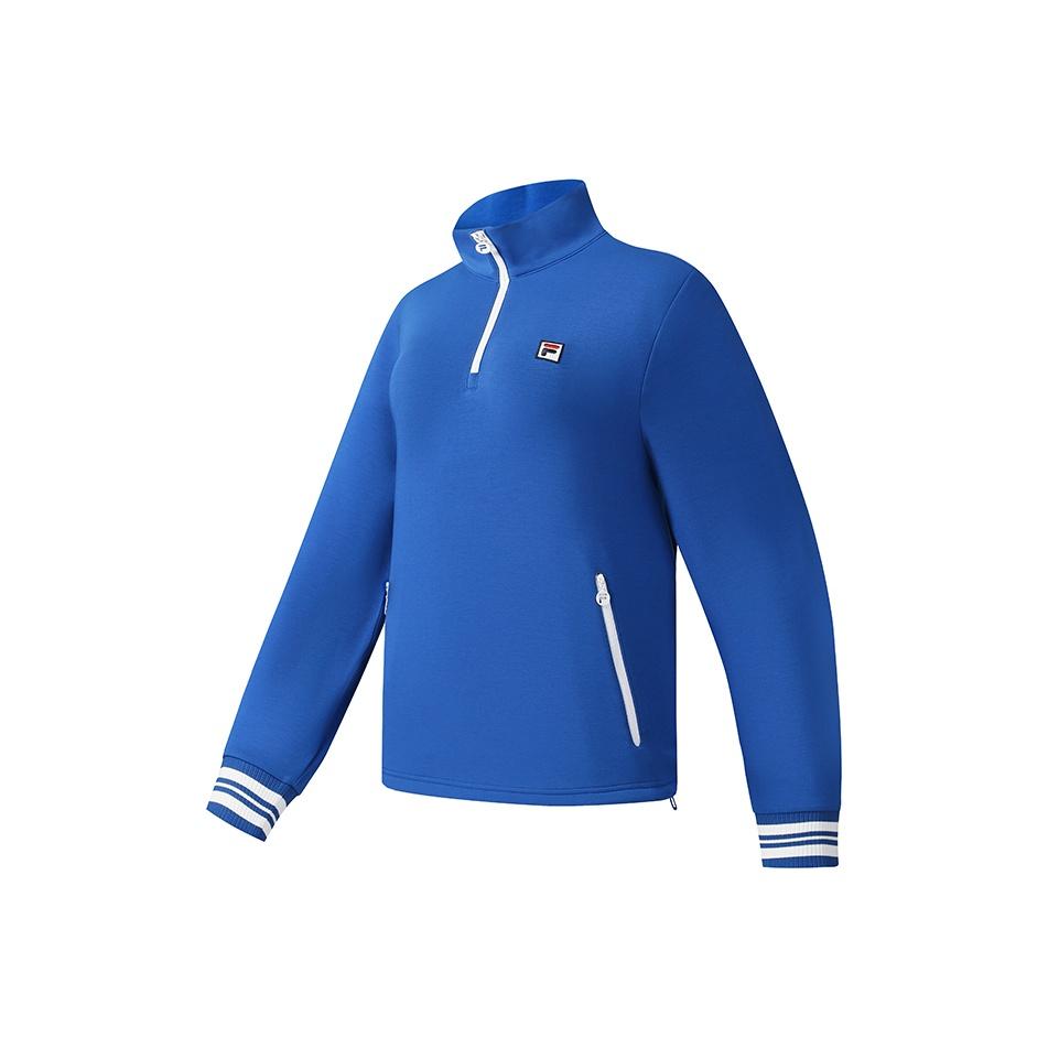 

Fila Теннисная мода Минималистичный спортивный кэжуал Теннисный стиль Универсальный Удобный Свободный Вязаный пуловер с половиной молнии Толстовка A11W543223FRB M