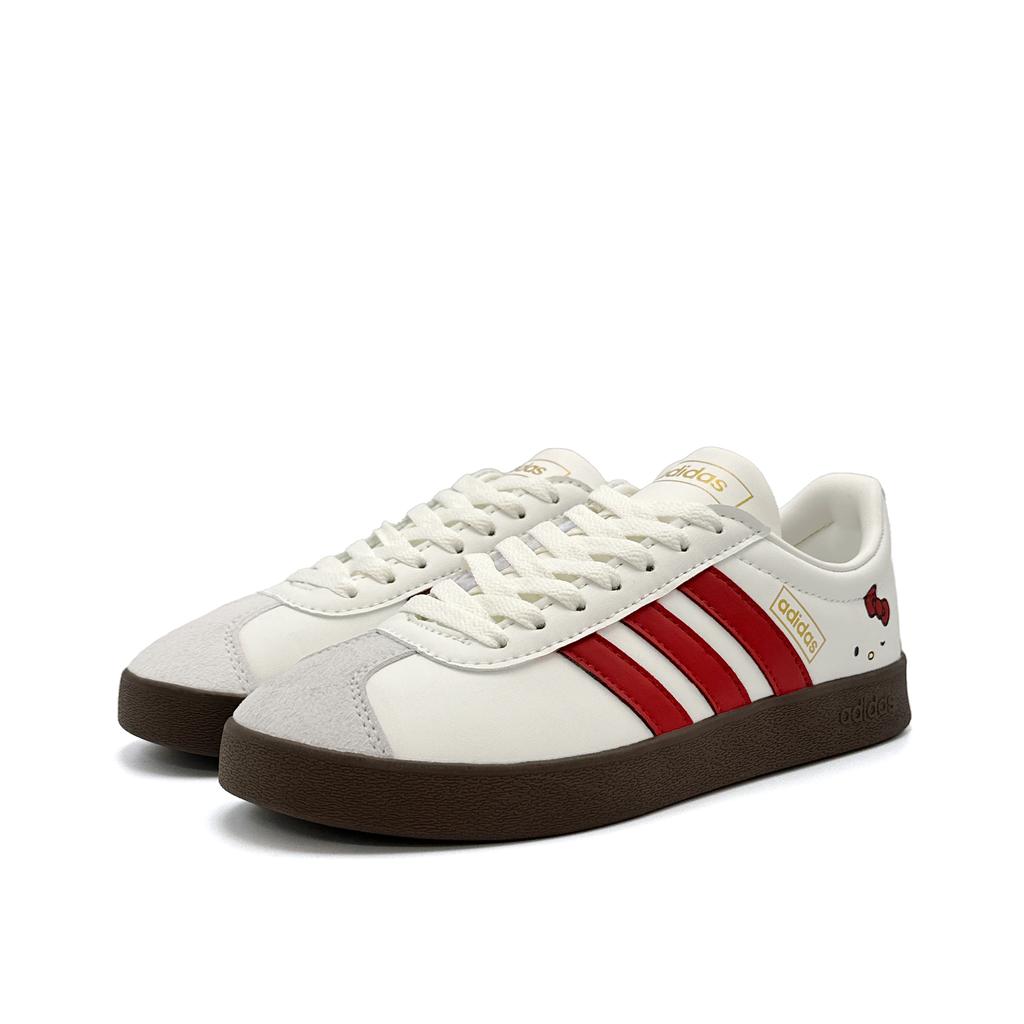 adidas VL COURT 2.0 Katzenkopf Schleife Abriebfest Niedrig geschnittene Skateboard-Schuhe Unisex Weiß JI0497(Team471-)