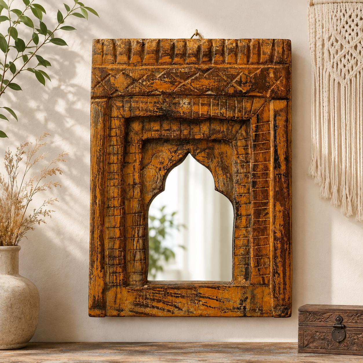 Carved Wooden Wall Mirror Frame –