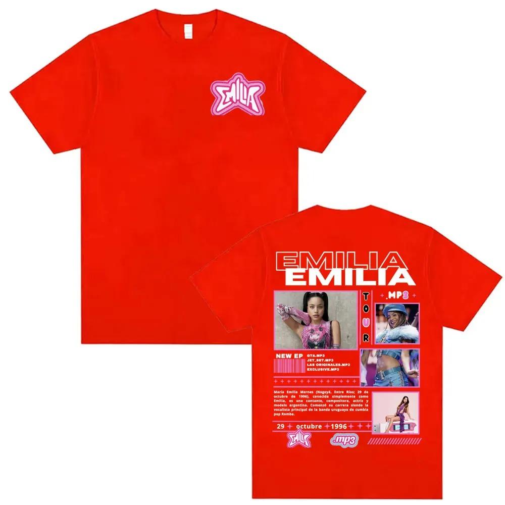 Fashion Aesthetic Tshirts Hip Hop Streetwear Singer Emilia Mernes MP3 Tour Graphic T Shirt Men Clothing Casual Short Sleeve Tees