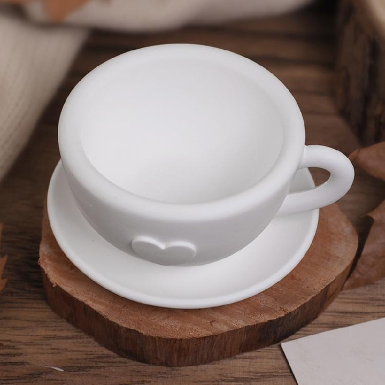 Teacup Candle Holder Silicone Molds with Heart Pattern Handmade Ornament Moulds Silicone Texture for Craft Enthusiasts