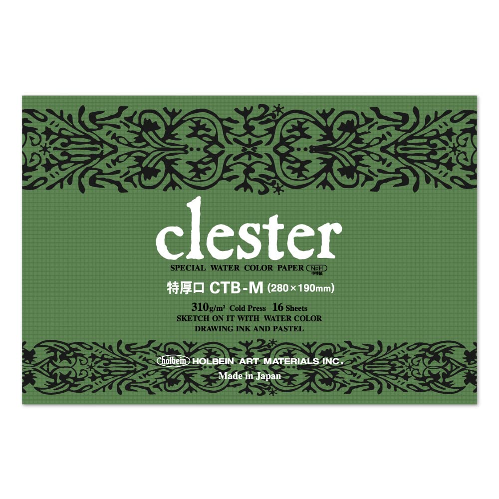 

Holbein Crester Watercolor Paper Medium Grain 310g Thick M x Size Block Type 16 Sheets Bound 270941 CTB-M (Extra Mouth) (280 190mm) білий