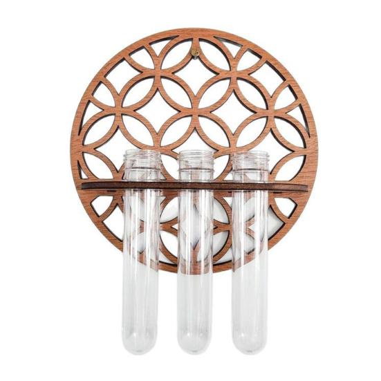 Yousheng Wall Planter for Indoors Clear Planters with Wooden Hollow Stand Plastic Test Tubes Vertical Propagation Station for Hydroponics Air Plants