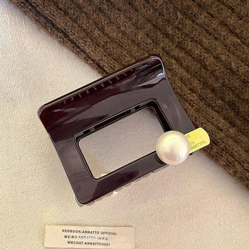 

1 шт. Квадратная жемчужная золотая бирка зажим-краб, женский высококлассный зажим-акула, новая заколка для волос, вогнутый аксессуар для волос