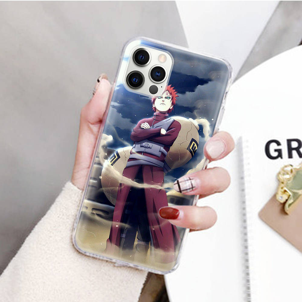 JW81 Naruto Gaara Transparent Case for Samsung A04 A14 A23 M33 M53 Realme 10 9 C35 C55 VIVO Y02 X80 Infinix Hot 30 Note 11 Tecno Spark 8P Pro