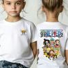 One Piece Japanese Anime Print Cotton TShirt Luffy Zoro Childrens Casual Short Sleeve Tee Kids Luffy Tshirt Family Clothing