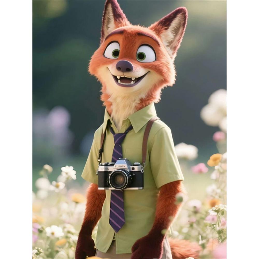 

Disney 5D DIY Diamond Painting Zootopia Illustration Cartoon Full Diamond Mosaic Diamond Painting Art Wall Decoration Craft Set Round 20x30cm