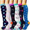 6-Pack Patterned Sports Compression Calf Socks for Running