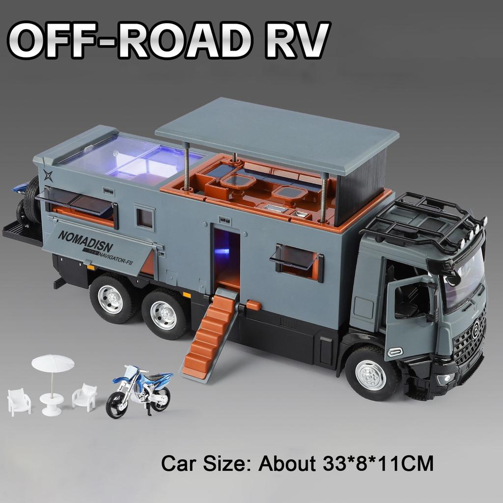 1:18 Maßstab Offroad Wohnmobil Modellauto Spielzeug Ton Licht Türen Öffnen Legierungskörper Klappbarer Rückspiegel Modelle Spielzeug Hobby Ornamente