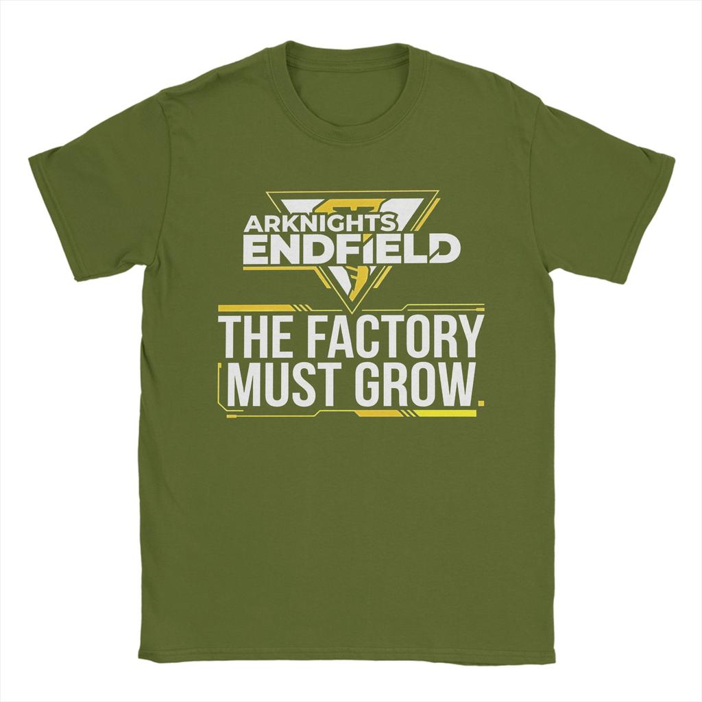 Funny Arknights Endfield Factory Must Grow Meme Automation Factory Expansion Grind TShirts Unisex 100 Cotton T Shirt Clothing