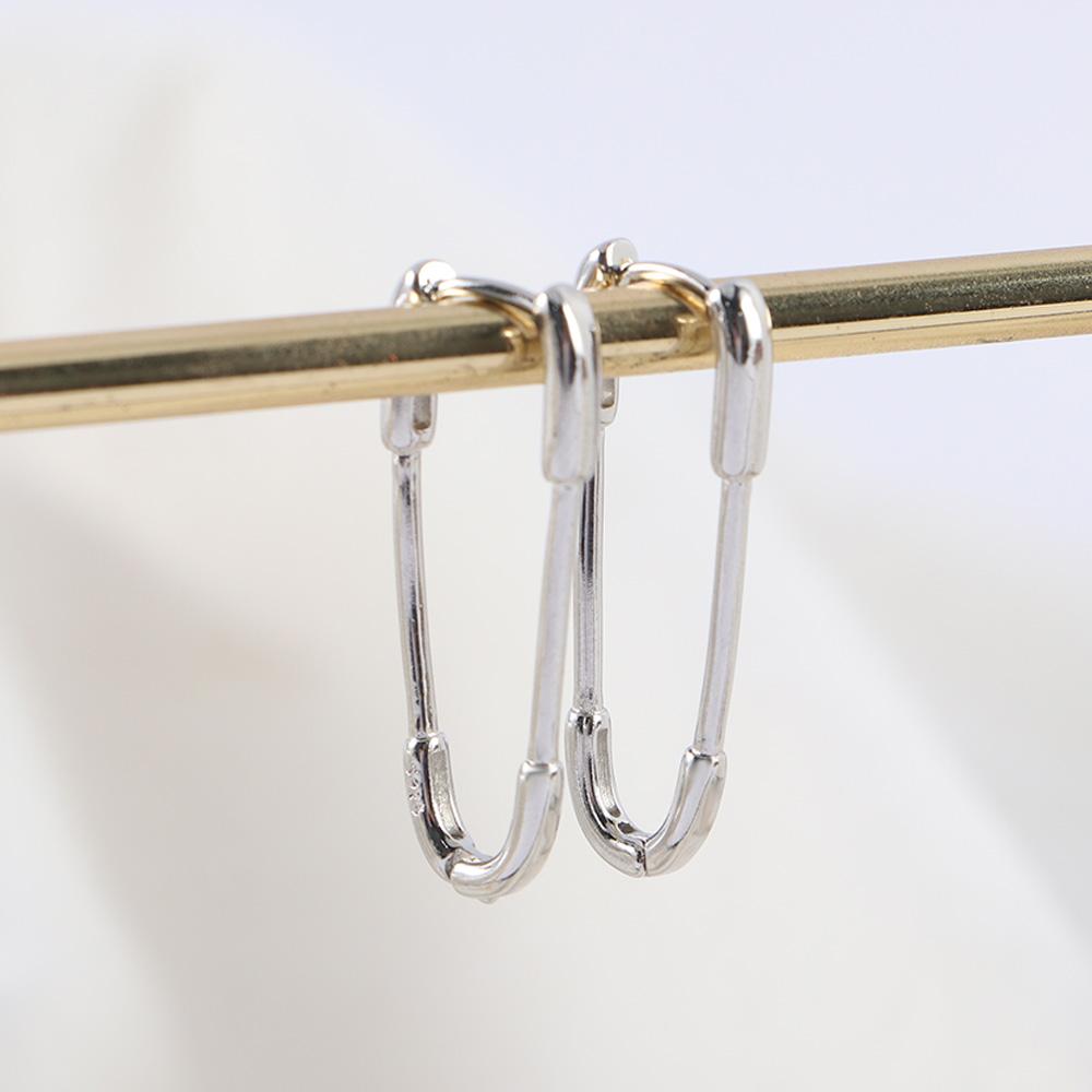 Fashion Design Lady Party Solid Color Pin Ear Buckle Copper Korean Hoop Earrings Women Earrings