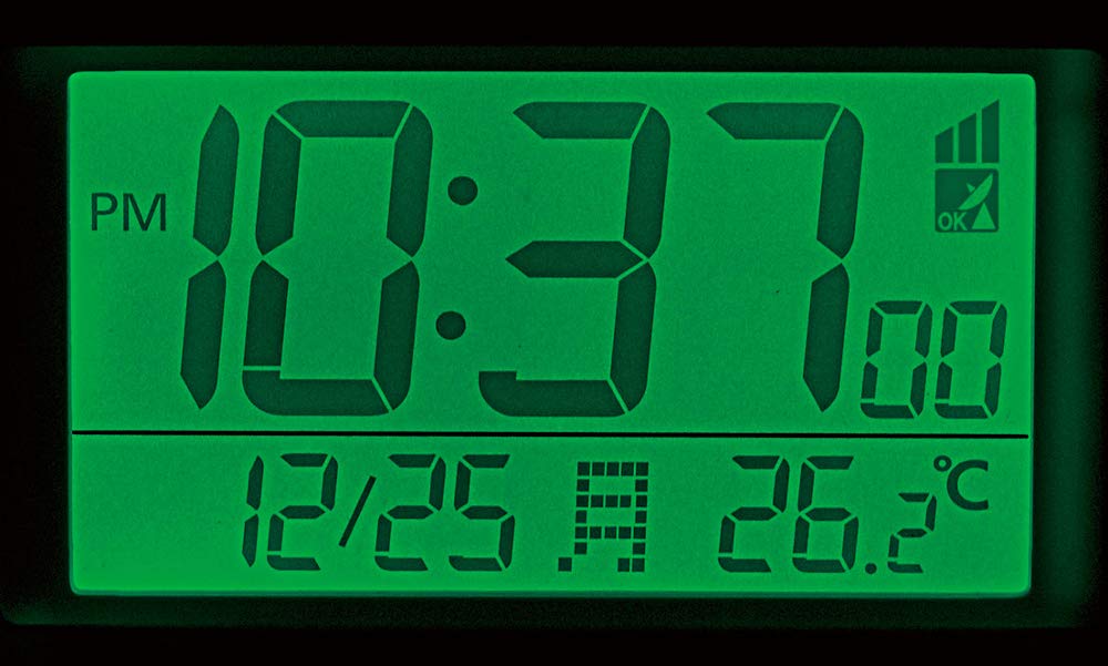 RHYTHM Wecker, Lautstärke, Funkgesteuert Digital, Fit Wave Battle 100, Temperatur, Wochentag, Kalender, Schwarz, RHYTHM 8RZ192SR02