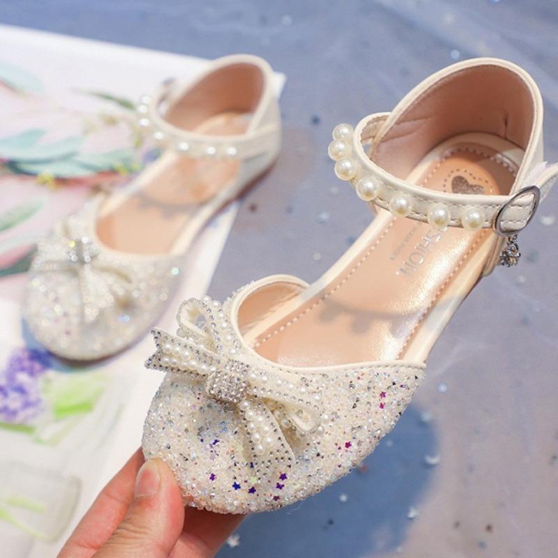 Summer Girls Bow Rhinestone Princess Sandals Fashion Casual Shoes for Little Big Kids