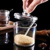 Transparenter Acryl-Gewürzbehälter mit Löffel - Küchen-Gewürzhalter für Salz, Zucker oder Gewürze