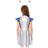 Girls Alien Costume Set Cap Sleeves High Waist Design A-Line Dress Outer Space Cutie Outfit Hair Hoop Included