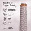 Tower Copper Water Bottle with Printed Smooth Grey Design Pure Tamba Leakproof Suitable Birthday Gift for Men & Women by ebstore, 750 ml (Pack of 1)