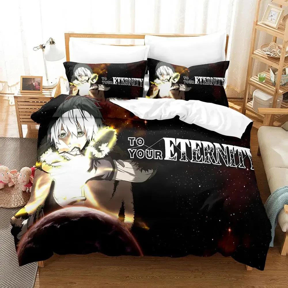 Anime To Your Eternity Bettwäscheset Jungen Mädchen Twin Queen Größe Bettbezug Kissenbezug Bett Kinder Erwachsene Mode Heimtextilien