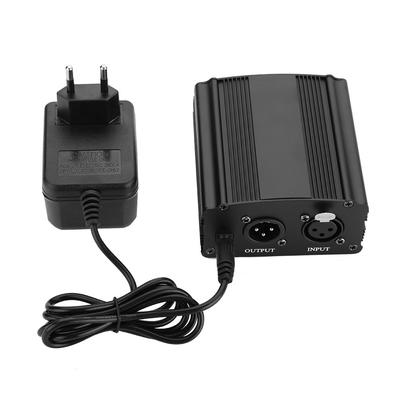 Mini 1-Channel 48V Phantom Power Supply with Power Adapter for Condenser Microphone
