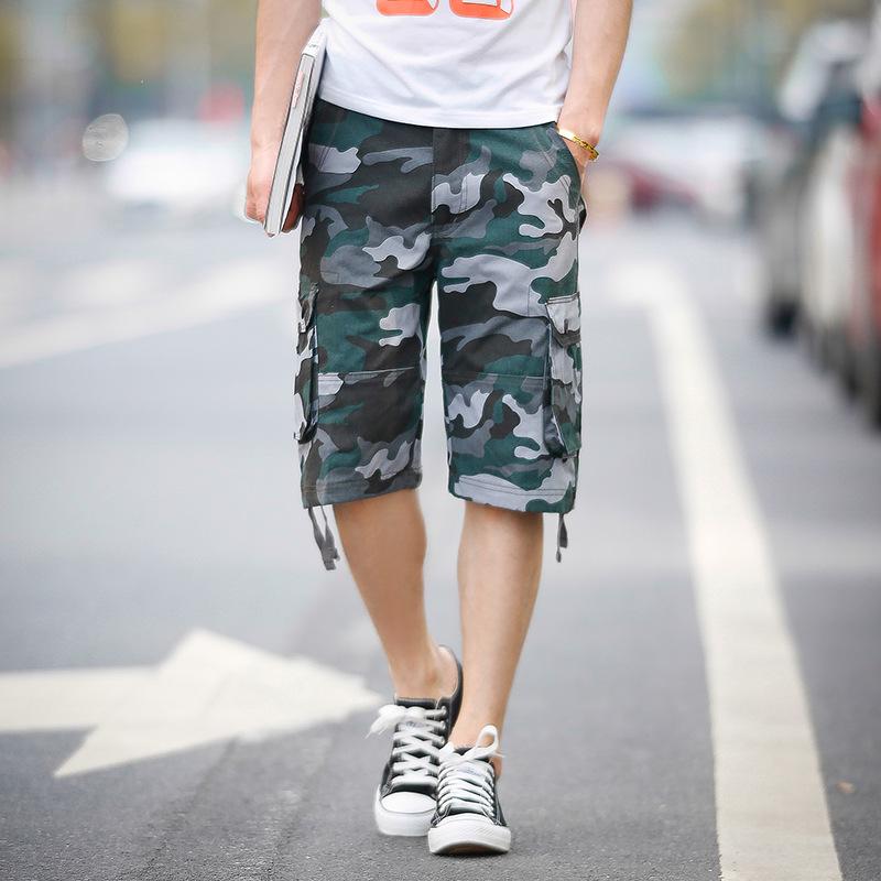 Men's Large Camouflage Multi-Pocket Casual Summer Shorts