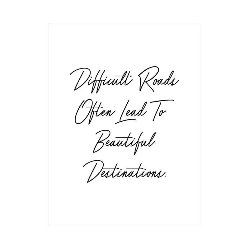 Minimalism English Sentences Inspirational Words Poster Canvas Print Painting Wall Art Picture Living Room Office Decor