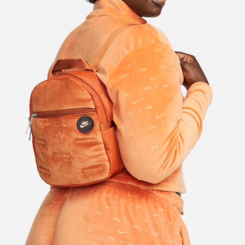 Nike Leather Backpack Mini Women's Dark Reddish Brown Casual DC7707-246