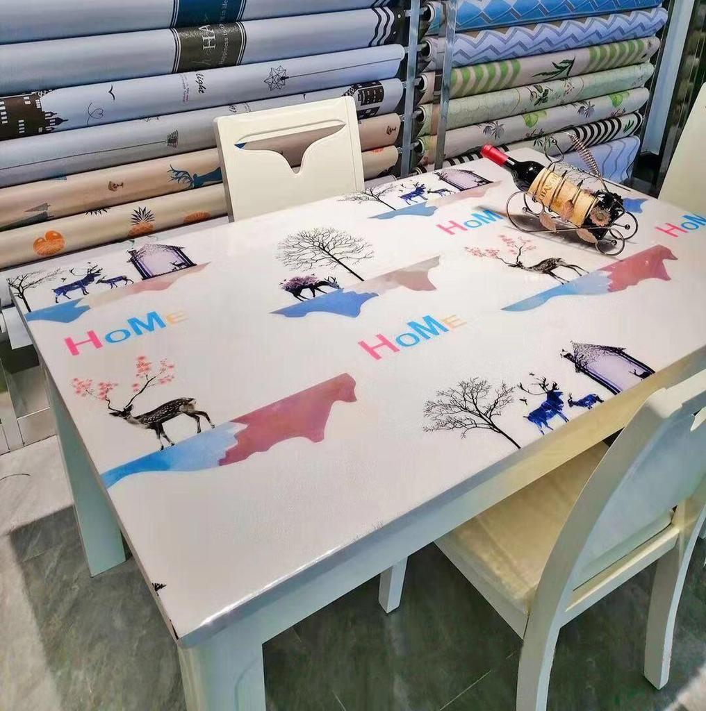 0.8mm Soft Glass PVC Waterproof Oil-proof Heat-resistant Dining Table Protector