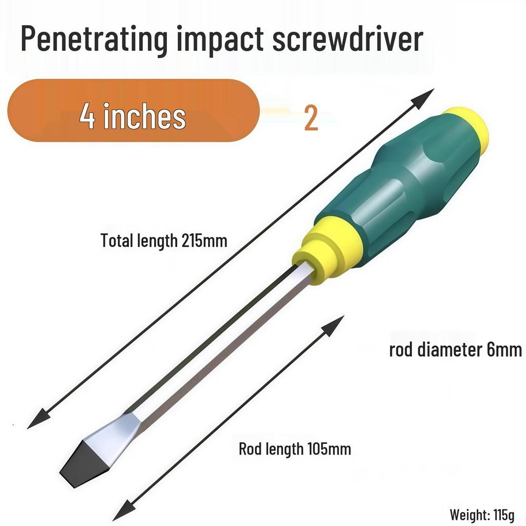 Industrial-Grade Extra Long Magnetic Screwdriver, Super Hard, Hammerable, Phillips & Slotted Bits