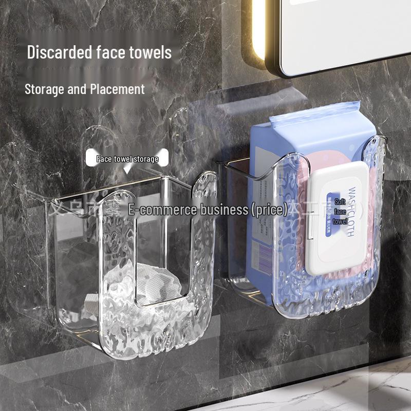 Wall-Mounted, Punch-Free Wet Wipe & Tissue Storage Box for Bathroom and Kitchen
