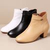 Modische Herbst Winter Stiefel Damen Stiefeletten Schuhe Frau Mode Keilabsatz Absätze Damen Stiefel Hohe Qualität Leder Schuhe Damen Reißverschluss