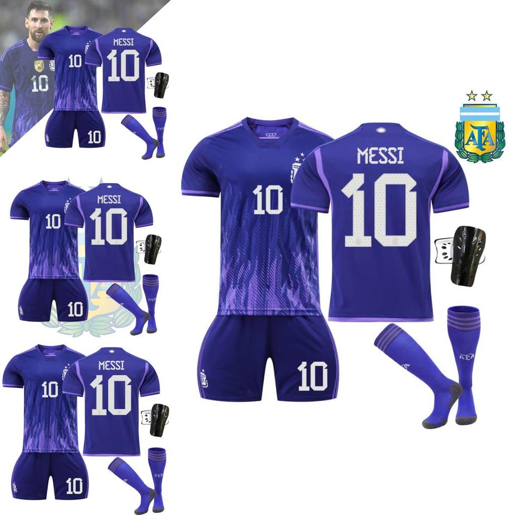 Three-star Champion 2223 Argentina Away Messi 10 Di Maria 11 Dybala 21 World Cup Football Jersey