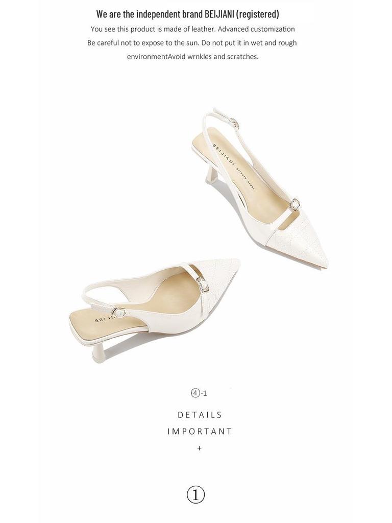 BEIJIANI Damen Spitz zulaufende Stiletto-High-Heel-Sandalen mit Riemen hinten aus Lackleder