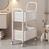 2-Tier Rolling Cart Mobile 2 Tier Sturdy for Kitchen, Teachers