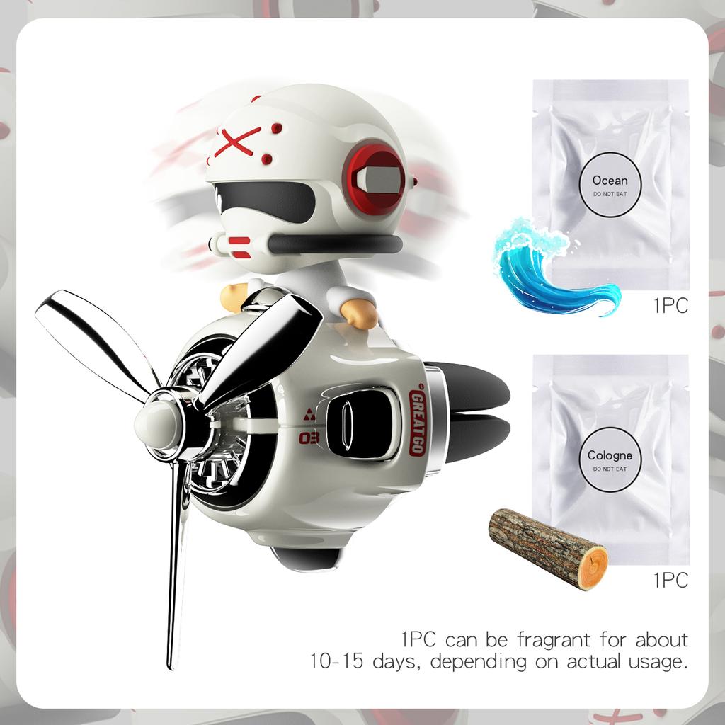 Head shake rotating propeller plane cool bear pilot car air fresheners accessories decoration fun diffuser perfume fragrance men