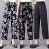 Summer Plus Size Ice Silk Stretch Straight Leg Pants - Loose Slimming High Waist for Women
