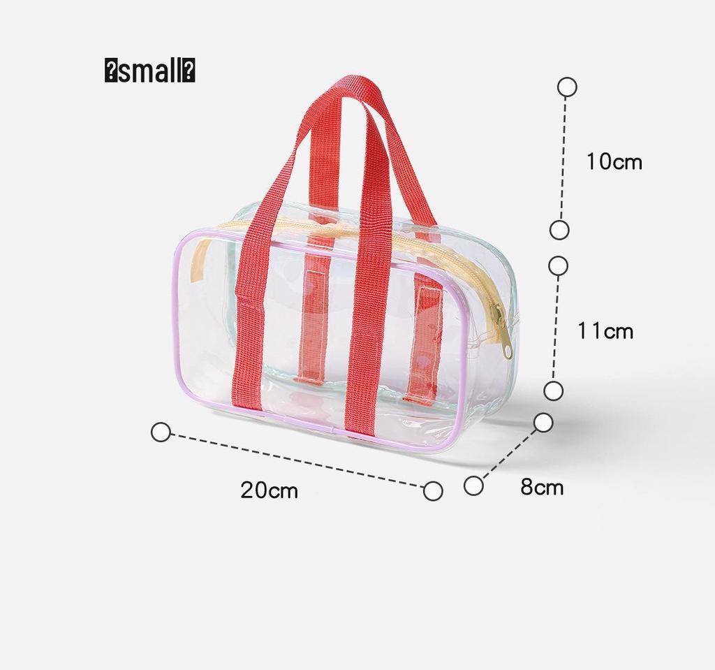 Pink Transparent Large-Capacity Waterproof Toiletry Bag for Beach & Travel