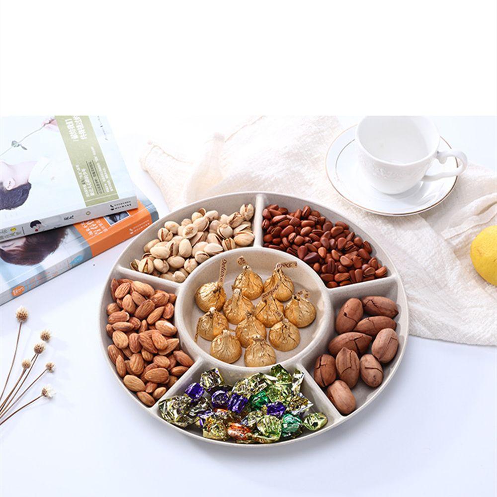 Desktop Fruits Organizer Durable Office Dried fruit tray Snack tray Fruit Plate Multi grid tray