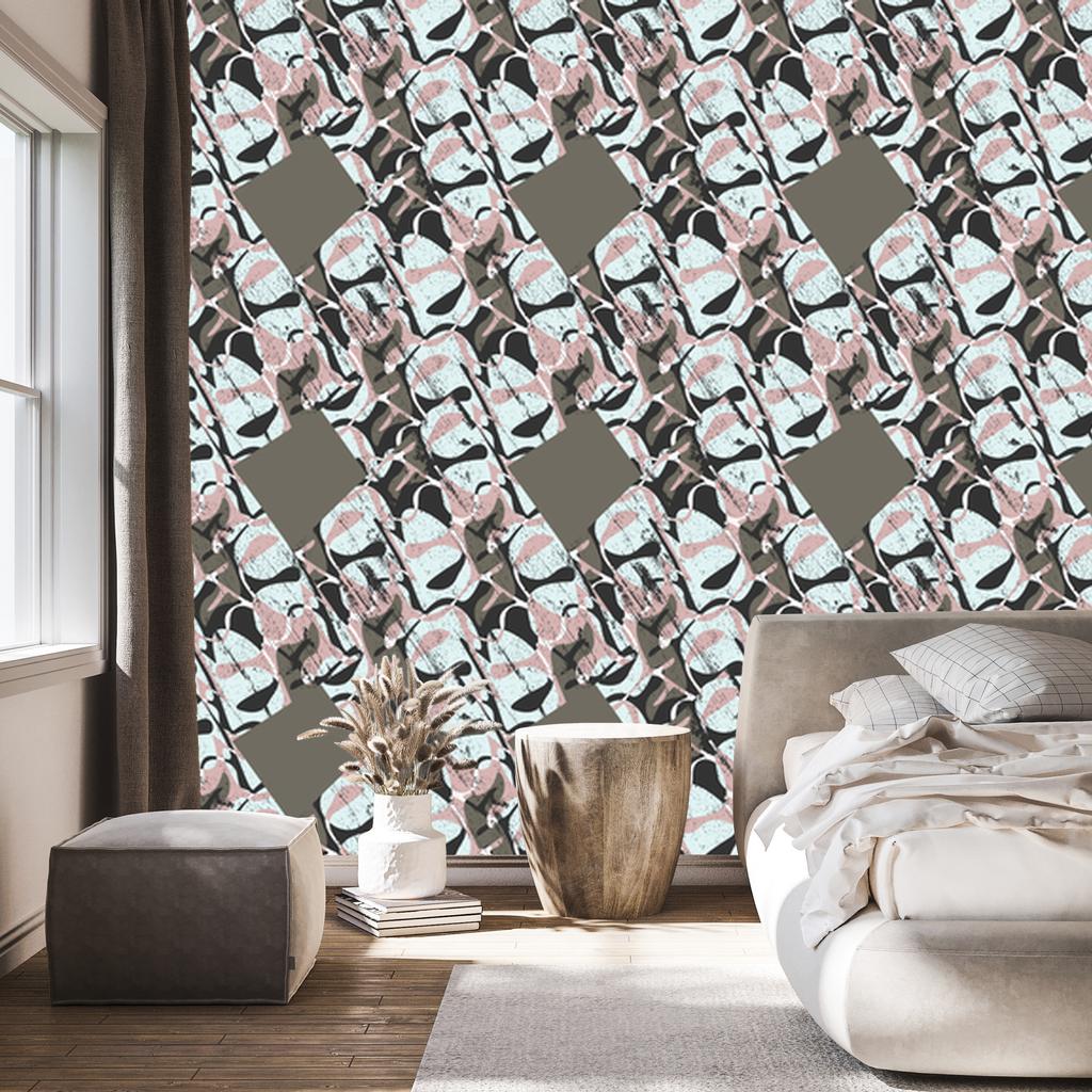 Wallpaper Fashionable graffiti drawings for living room and bedroom 50x1000