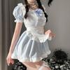 Sexy Cute Girl Dress Uniform Lolita Maid Pleated Maid  Dress Elegant Sweet Fashion Sexy Korean Women Maid Sweet Women Tops 2I9Y
