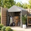 Garden Shed, Waterproof, 2 Compartments, Roll-Up Zipper Door, 120 x 179 x 165 cm, Light Grey