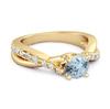 Blue Topaz Crisscross Stackable Ring -925 Sterling Silver Gold Vermeil