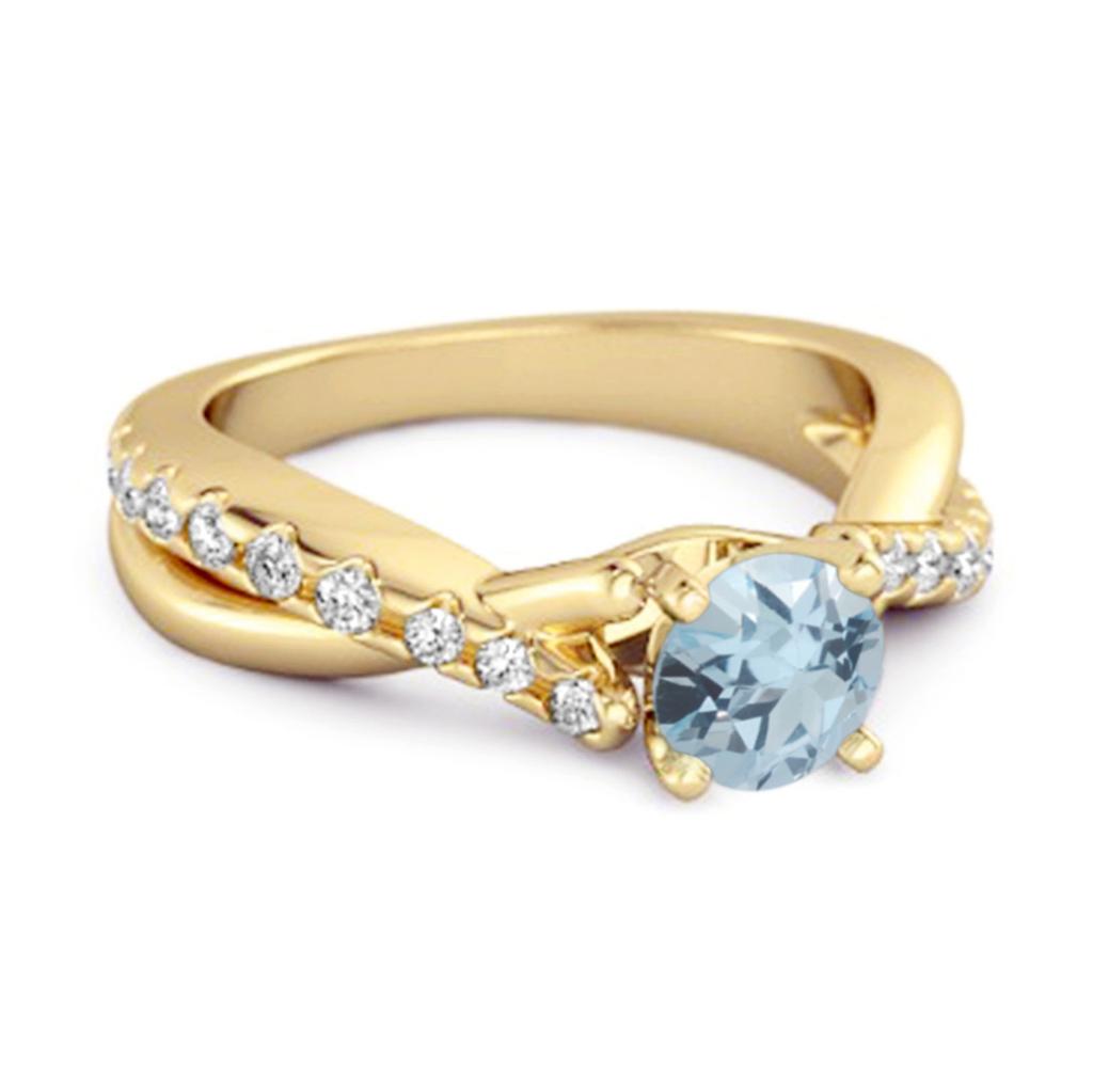 Blue Topaz Crisscross Stackable Ring -925 Sterling Silver Gold Vermeil